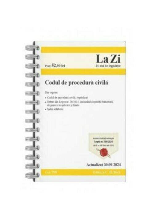 Codul de procedura civila Cod 798 Actualizat la 30 09 2024 - coperta