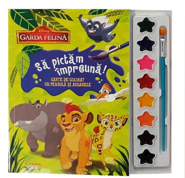 Disney Garda felina Sa pictam impreuna Carte de colorat cu pensula si acuarele - coperta