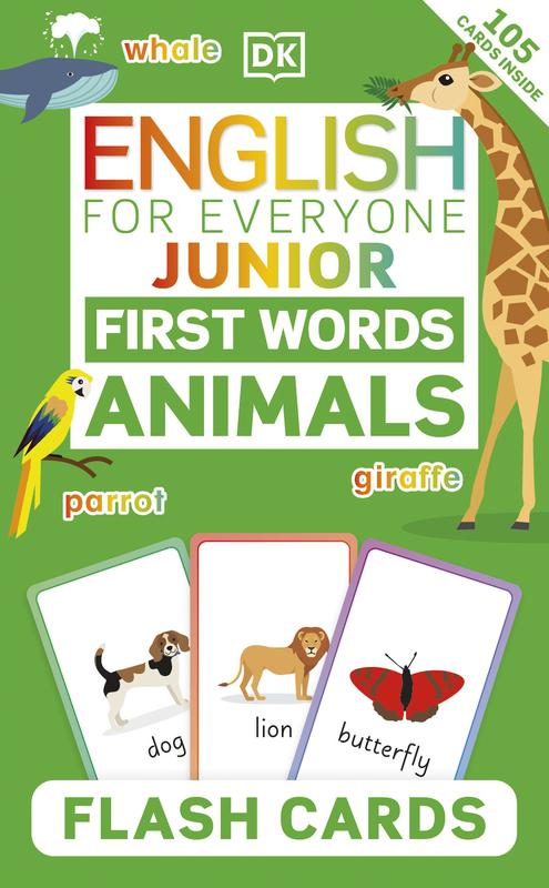 English for Everyone Junior First Words Animals Flash Cards - coperta