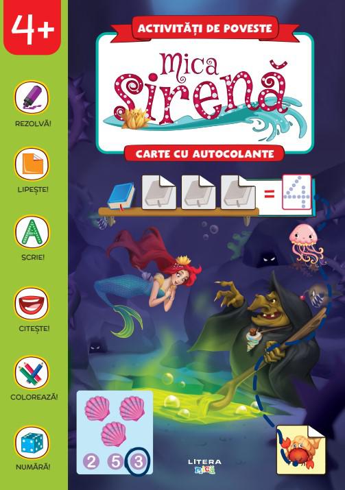 Activitati de poveste Mica sirena Carte cu autocolante - coperta