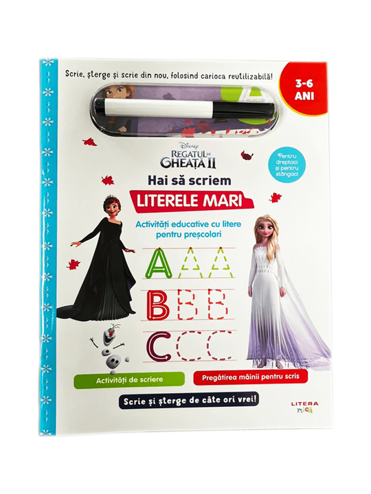 Disney Regatul de gheata II Scrie si sterge Hai sa scriem literele mari - coperta