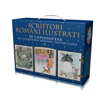 Scriitori romani ilustrati 10 capodopere ale literaturii romane pentru copii Cutie cadou - coperta