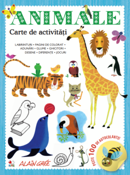 Animale Carte de activitati Peste 100 de autocolante  - coperta