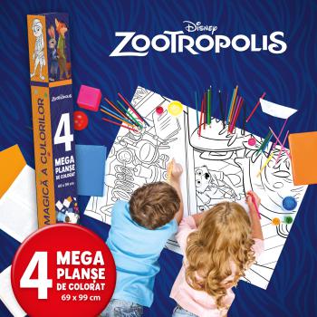 Zootropolis Lumea magica a culorilor 4 megaplanse de colorat 69 x 99 cm - coperta