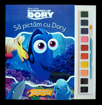 In cautarea lui Dory Sa pictam cu Dory Carte de colorat cu pensula si acuarele - coperta