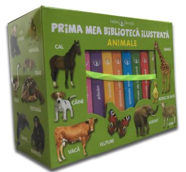 Cutie Prima mea biblioteca ilustrata Animale Bebe invata 8 carticele  - coperta