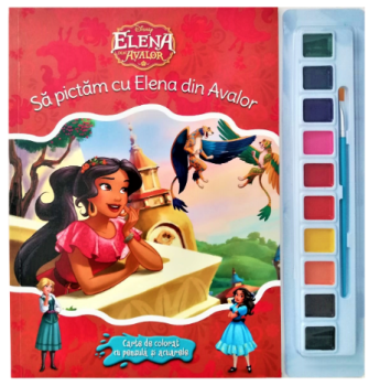 Disney Elena din Avalor Sa pictam cu Elena din Avalor Carte de colorat cu pensula si acuarele - coperta