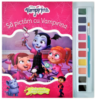Disney Vampirina Sa pictam cu Vampirina Carte de colorat cu pensula si acuarele - coperta