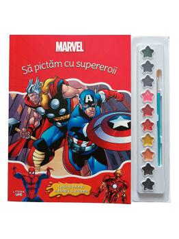 Marvel Sa pictam cu supereroii Carte de colorat cu pensula si acuarele - coperta