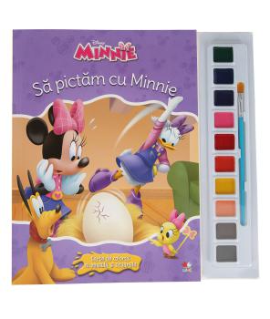 Minnie Sa pictam cu Minnie Carte de colorat cu pensula si acuarele - coperta