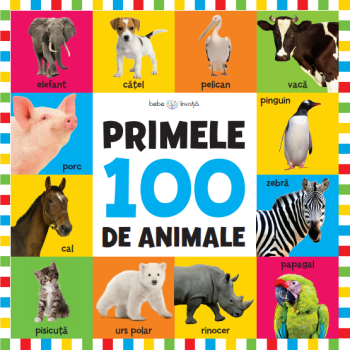 Bebe invata Primele 100 de animale format mare  - coperta