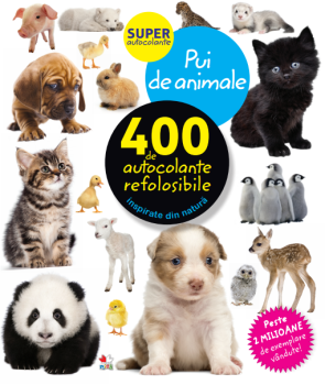 Pui de animale 400 de autocolante refolosibile - coperta