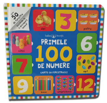 Bebe invata Primele 100 de numere Carte cu ferestruici - coperta