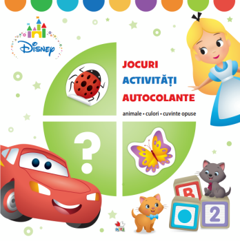 Disney JOCURI ACTIVITATI AUTOCOLANTE Animale culori cuvinte compuse - coperta
