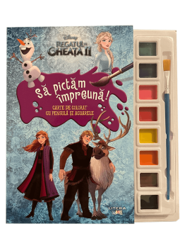 Disney Regatul de gheata II Sa pictam impreuna Carte de colorat cu pensula si acuarele - coperta