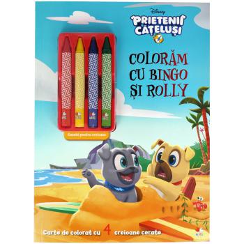 Disney Prietenii catelusi Coloram cu Bingo si Rolly contine 4 creioane cerate  - coperta