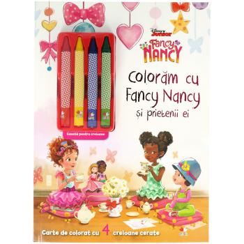 Disney Fancy Nancy Coloram cu Fancy Nancy si prietenii ei contine 4 creioane cerate  - coperta