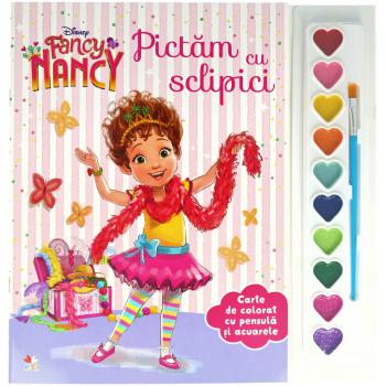 Disney Fancy Nancy Pictam cu sclipici Carte de colorat cu pensula si acuarele - coperta