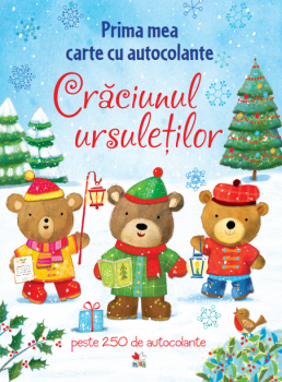 Prima mea carte cu autocolante Craciunul ursuletilor - coperta