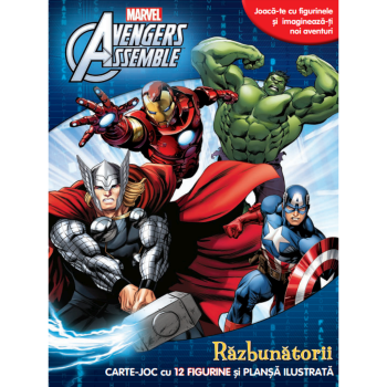 Marvel Avengers Assemble Razbunatorii Carte de joc cu 12 figurine si plansa ilustrata - coperta