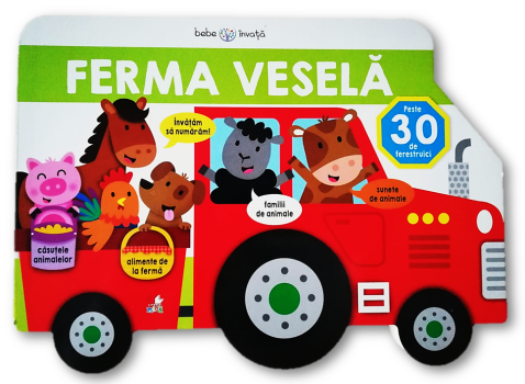 Bebe invata Ferma vesela Carte cu ferestruici - coperta