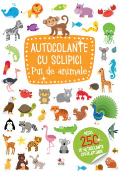 Autocolante cu sclipici Pui de animale - coperta