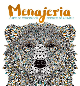 Menajeria Carte de colorat cu portrete de animale - coperta