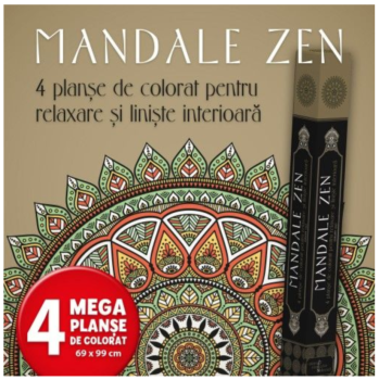 Mandale Zen 4 planse de colorat pentru relaxare si liniste interioara - coperta