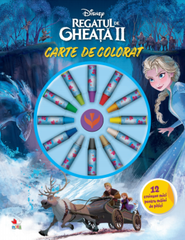 Disney Regatul de gheata II Carte de colorat 12 creioane mici pentru maini de pitici - coperta