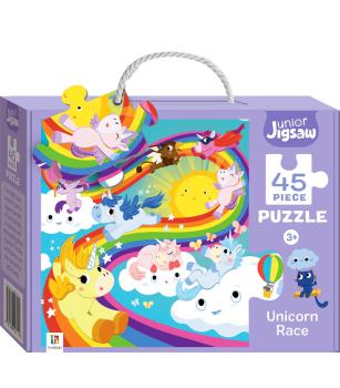 Junior Jigsaw 45 Piece Puzzle Unicorn Race - coperta