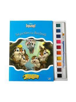 Disney Iepurasi Sa pictam cu Bocanila Carte de colorat cu pensula si acuarele - coperta