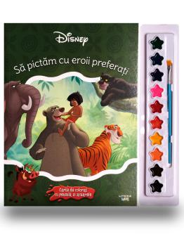 Disney Sa pictam cu eroii preferati Carte de colorat cu pensula si acuarele - coperta
