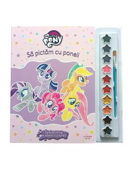 My Little Pony Sa pictam cu poneii Carte de colorat cu pensula si acuarele - coperta