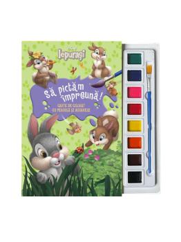 Disney Iepurasi Sa pictam impreuna Carte de colorat cu pensula si acuarele - coperta