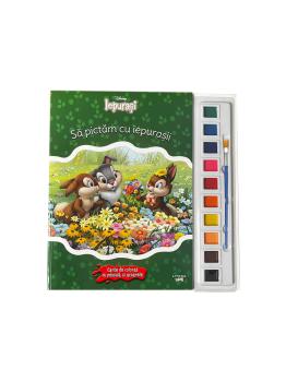 Disney Iepurasi Sa pictam cu iepurasii Carte de colorat cu pensula si acuarele - coperta