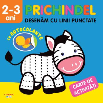 Prichindel Desenam cu linii punctate Carte de activitati cu autocolante 2 3 ani  - coperta