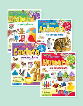 Pachet 4 carti de activitati cu autocolante - coperta