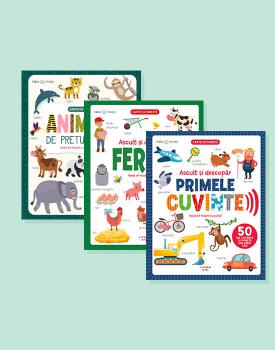 Ascult si descopar Pachet 3 carti cu sunete - coperta