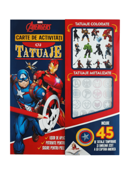 Marvel Avengers Carte de activitati cu tatuaje - coperta