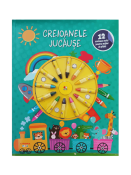 Creioanele jucause Carte de colorat 12 creioane mici pentru maini de pitici - coperta