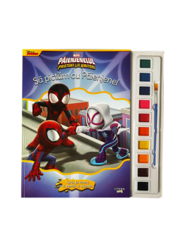 Marvel Paienjenelul si prietenii lui uimitori Sa pictam cu Paienjenel Carte de colorat cu pensula si acuarele - coperta