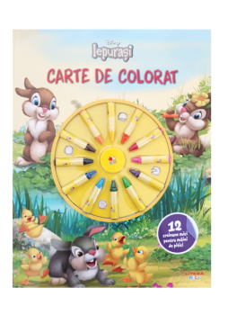 Disney Iepurasi Carte de colorat 12 creioane mici pentru maini de pitici - coperta