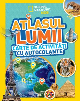 National Geographic Kids Atlasul lumii Carte de activitati cu autocolante - coperta